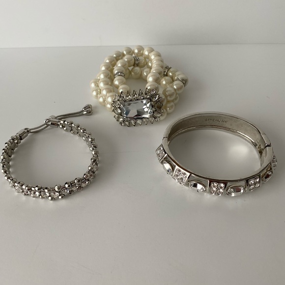 Set of 3 rhinestone & pearl Bracelets - Picture 4 of 4
